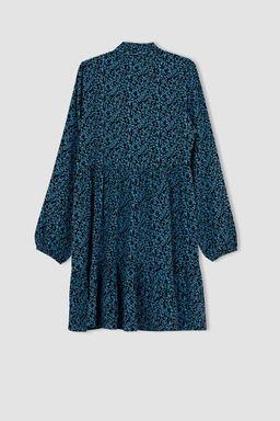 Мини-платье-рубашка с воланами и цветочным узором - Defacto фото 9