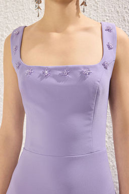 Trendyolmilla Siyah A-Kesim Tas Aksesuar Detayl? Dokuma Midi S?k Abiye Gece Mezuniyet Elbisesi TPRSS25EL00173  фото 10