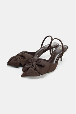 ZAPATO TAC?N DETALLE LAZO / Marr?n - Zara фото 3