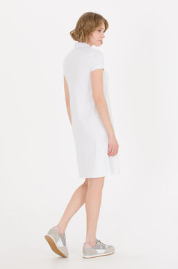 U. S. Polo Assn Женское белое трикотажное платье с воротником-поло - U.s. polo assn фото 4