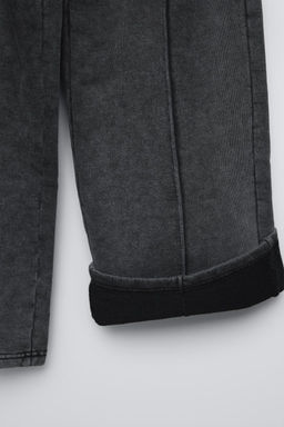 WASHED-EFFECT WIDE-LEG PLUSH TROUSERS - Zara фото 4