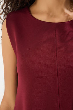 Bordo S?f?r Kol Bisiklet Yaka A-line/Can Ac?lan Mini Orme Elbise TWOSS25EL00695 - Trendyolmilla фото 3