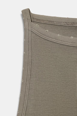 TOP HALTER RIB EFECTO LAVADO / Gris oscuro - Zara фото 6