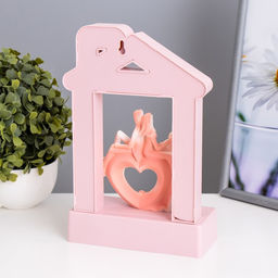 Фигурка светящаяся RISALUX Влюбленные, 14хLED, ночник, 4000 К, USB, 3?АА, розовый, 24.5?7?15.5 см