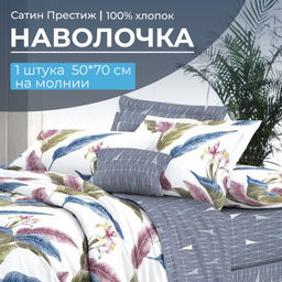 Наволочка 50*70 см, сатин Престиж, на молнии (Инна (основа))
