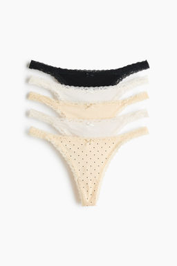 Pack de 5 bragas thong de algod?n