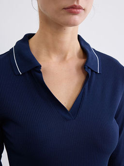 Polo Yaka Fitilli Kad?n Ti??rt