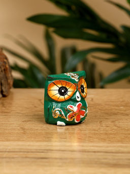 Набор сувенирный «Совята», h=4 см, h=3 см, h=2 см, дерево, зелёный