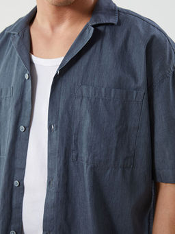 Rahat Kal?p K?sa Kollu Erkek Jean G?mlek