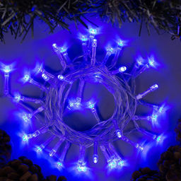 Гирлянда Нить 2 м, IP20, прозрачная нить, 20 LED, 2 режима, батарейки AAх3 (нет в комплекте), свечение синее