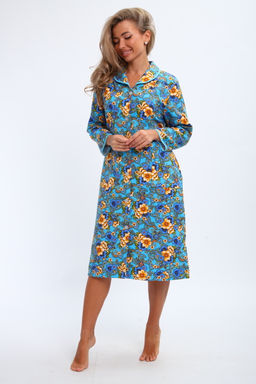 Халат женский из фланели Маша цветы