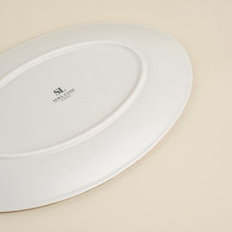 Блюдо SL Home «Волна в камне», 30.5×20 см, фарфор, белое