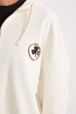 DeFactoFit NBA Boston Celtics кардиган оверсайз широкого кроя с капюшоном и принтом на спине из плотной ткани  фото 6