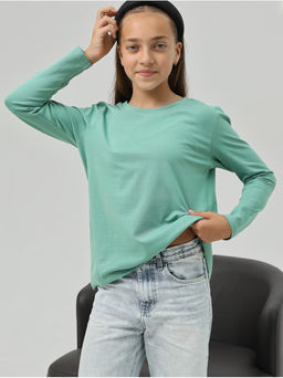 Лонгслив детский "Школьный" малахит