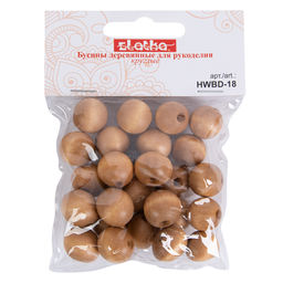 Бусина Zlatka дерево HWBD-18 18 мм 10 х 40 г тёмное дерево  фото 3