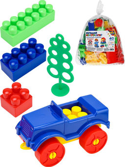 Конструктор "Маленький строитель" 40 элем., в пакете (И-1364) Конструктор "Маленький строитель" 40 элем., в пакете (И-1364)