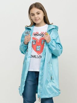 PELICAN, плащ для девочек, Бирюза  фото 5
