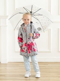 Куртка детская демисезонная сераяцветы