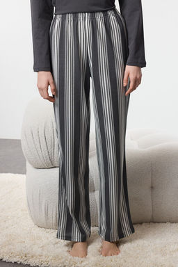 Trendyolmilla Antrasit %100 Pamuklu Cizgili Orme Pijama Tak?m? THMAW25PT00188  фото 16