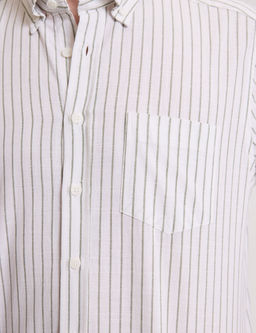 Haki Regular Fit _izgili K_sa Kollu G_mlek