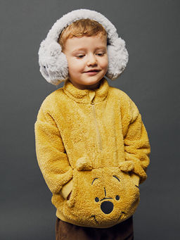 Dik Yaka Uzun Kollu Winnie the Pooh Nak??l? Pel?? Erkek Bebek Sweatshirt
