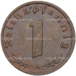 Монета 1 рейхспфенниг 1938 года A Германия