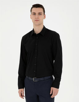 Siyah Regular Fit Uzun Kollu G_mlek