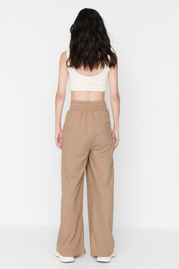 TRENDYOLMILLA Siyah Bask? Detayl? Wide Leg/Rahat Kesim Asimetrik Bel Orme Pantolon TWOAW23PL00389 фото 4