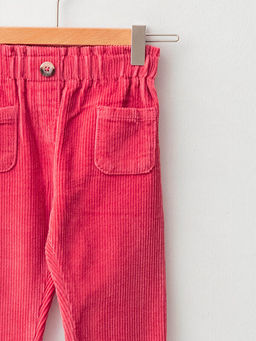 Paperbag Fit Beli Lastikli Basic Kadife K?z Bebek Pantolon - Waikiki фото 3