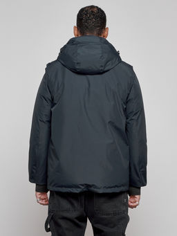 Куртка - жилетка трансформер с подогревом 2 в 1 мужская зимняя темно-синего цвета 6668TS - Mtforce фото 8