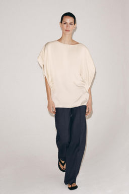 TOP FLUIDO MANGA CORTA ZW COLLECTION / Crudo - Zara фото 8