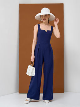 Комбинезон лен OD-804-1 синий OD-804-1