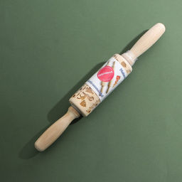 Скалка новогодняя Доляна, фигурная, 30?4 см, рабочая часть 11.5 см, вращающаяся