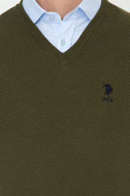 Мужской базовый свитер цвета хаки Неожиданная скидка в корзине - U.s. polo assn фото 6