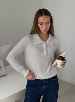 K13202 Джемпер (вязаный трикотаж) СЕРЫЙ