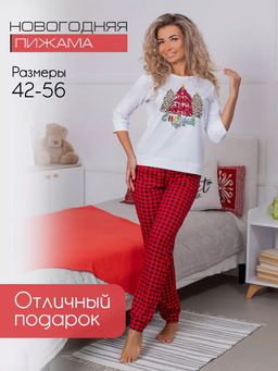 Пижама женская, модель 162, трикотаж (Нарядные ёлочки) - Ивановотекстиль фото 6