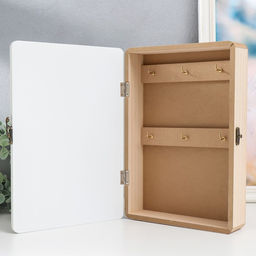 Ключница настенная Лама и кактусы, дерево, 6 крючков, панно декоративное, 20?5.5?29 см