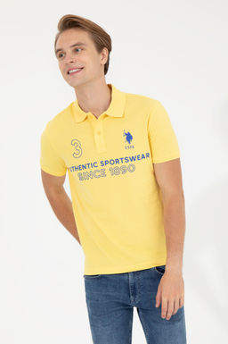 U. S. Polo Assn Мужская светло-желтая футболка с воротником-поло - U.s. polo assn фото 13