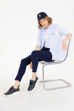 Женская голубая базовая рубашка с длинным рукавом - U.s. polo assn фото 11