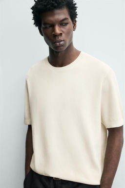 RELAXED FIT KNIT T-SHIRT - Zara фото 12