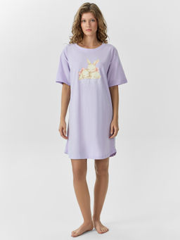 Сорочка ночная женская лиловая с принтом - Mark formelle фото 2