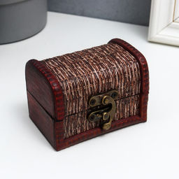 Шкатулка для украшений «Сундучок. Плетёнка», дерево, 6.3×8.8×6.5 см