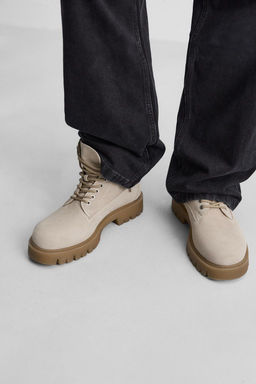 LACE-UP LEATHER BOOTS - Zara фото 4