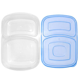 Контейнер для продуктов пластмассовый Ланч-Бокс 23,5х16х5,5см, 2 отделения, цвета микс (Россия) - Домашняя мода фото 2