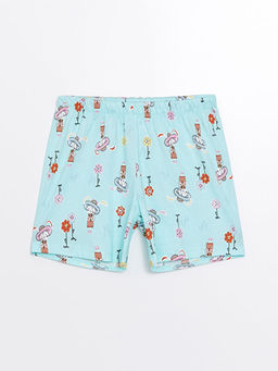 Beli Lastikli Bask?l? K?z ?ocuk Pijama ?ort