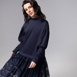 Платье комбинированное с кружевом, История в кружевах / Новый год - Charutti фото 3