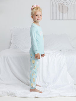 К 1541/морозный шалфей,цв.попугайчики пижама дет