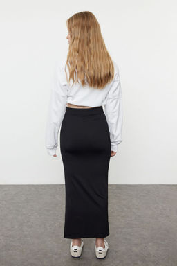 TRENDYOLMILLA Siyah Poliamid Duz Y?rtmacl? Kalem/Vucuda Oturan Midi Etek TWOAW25ET00046  фото 5