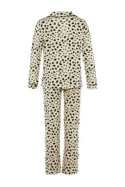 Trendyolmilla Bej %100 Pamuklu Leopar Desenli Gomlek-Pantolon Orme Pijama Tak?m? THMAW21PT0489 фото 12