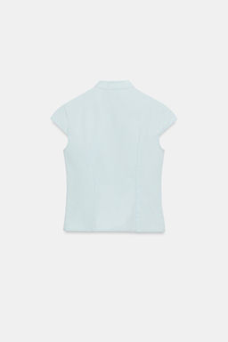TOP CUELLO SUBIDO BOTONES / Azul claro - Zara фото 5
